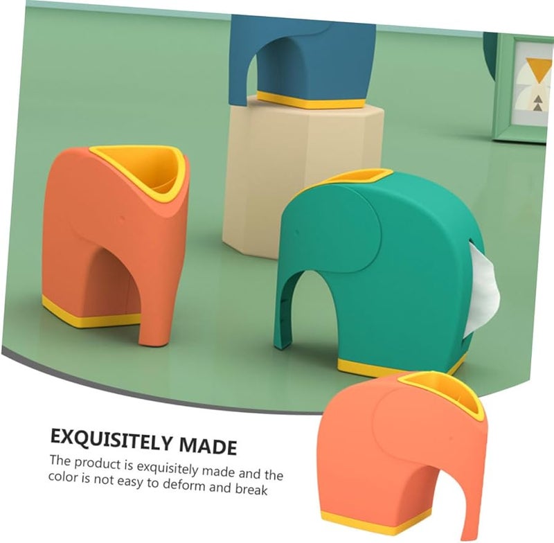 صندوق تخزين علب المناديل المكتبية على شكل فيل لطيف للمنزل والمكتب بتصميم حديث - Image 4